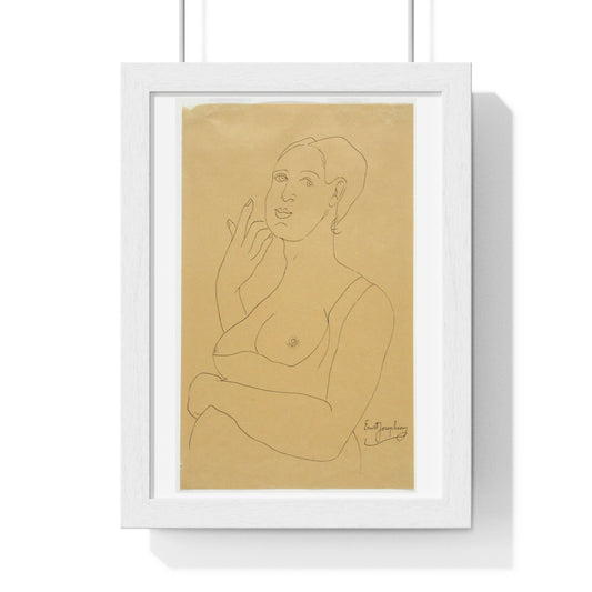 Half-Length Figure of a Woman by Ernst Josephson, from the Original, Framed Art Print