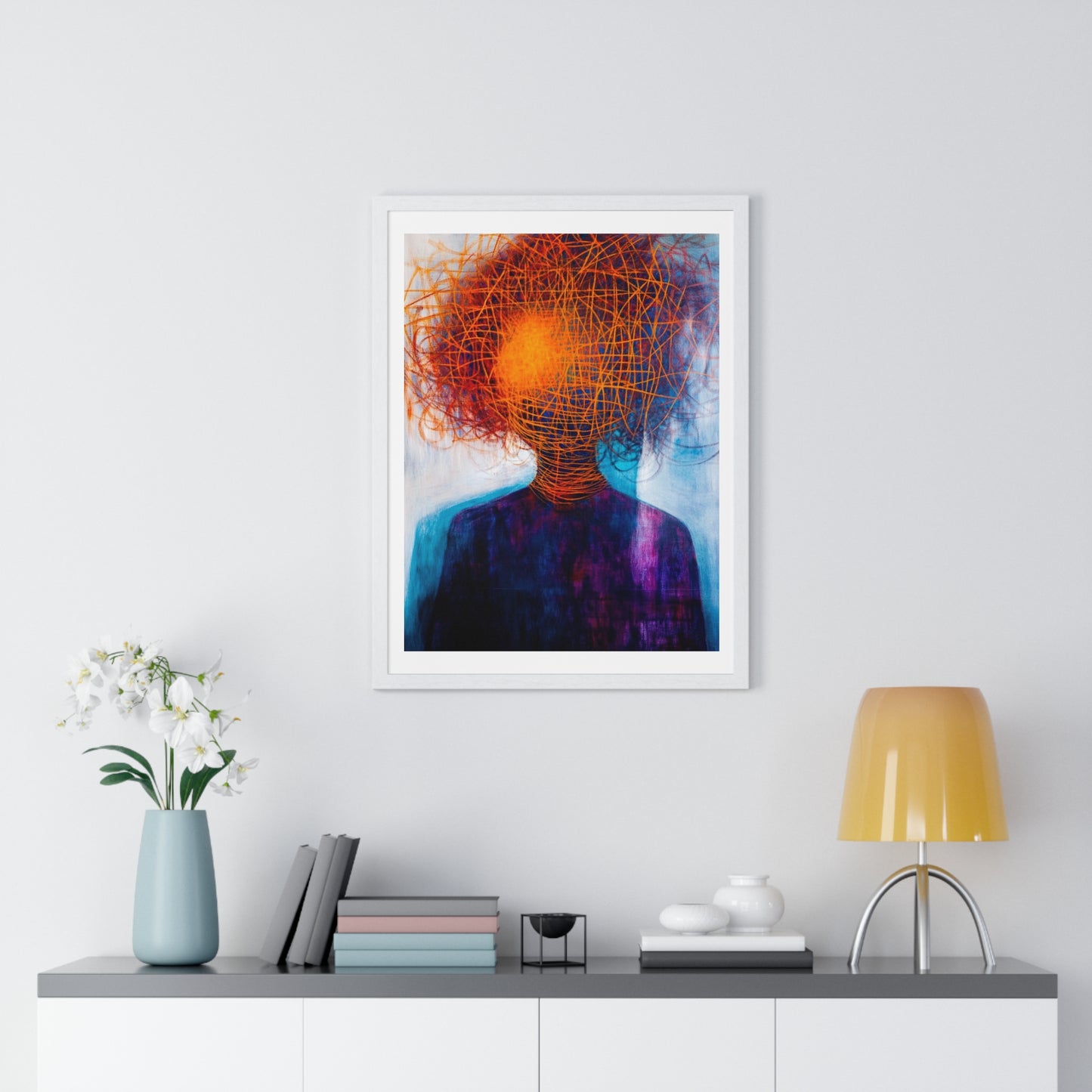 A Mind Adrift II, Abstract Art 'Designed by AI', Framed Print