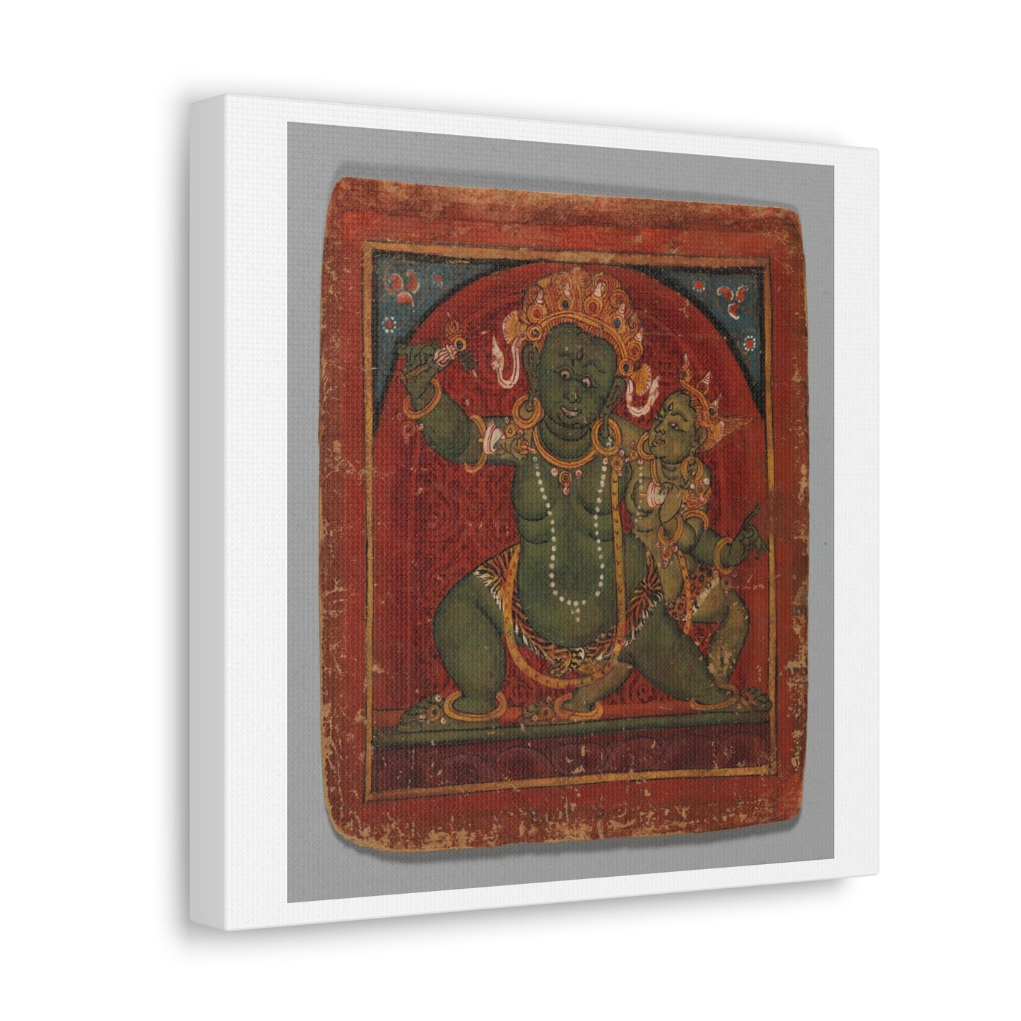 Initiation Card 'Tsakali' Door Keeper (circa 1420), Tibet, Art Print from the Original on Canvas