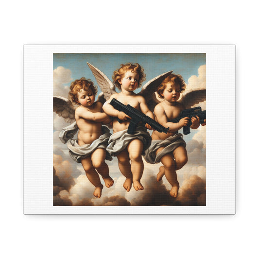 Cherubs are a Symbol of Divine Protection and Keeping Order in the Universe III 'Designed by AI' Art Print on Satin Canvas