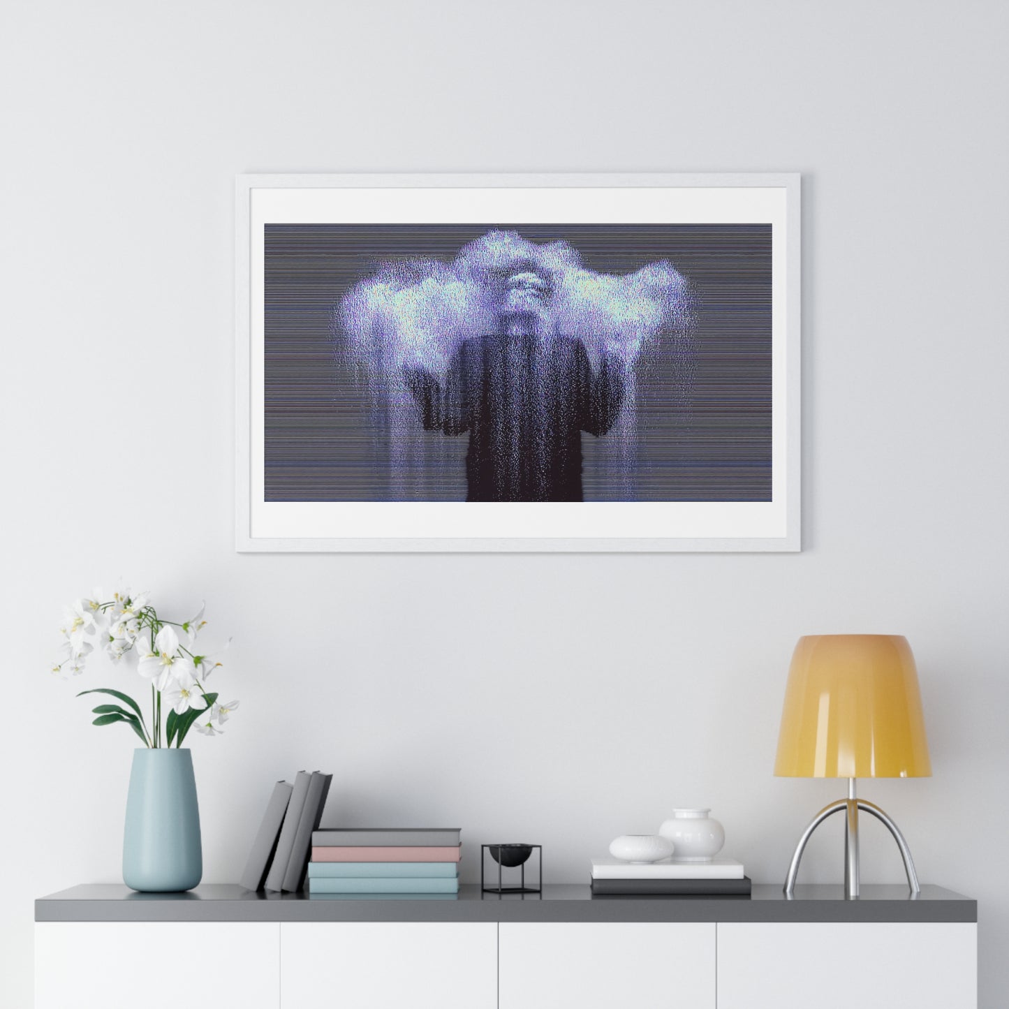 Man in the Energetic Realm, Abstract Art 'Designed by AI' Framed Print