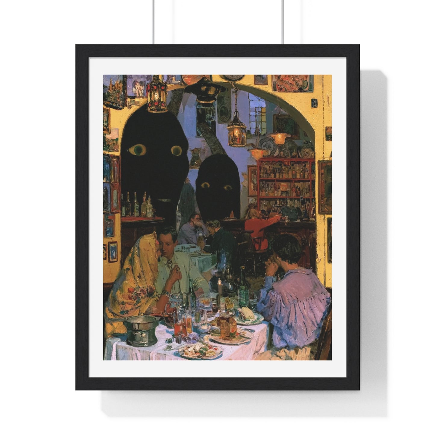 The Walls Have Eyes, Surrealist Art, Large Decor Framed Print