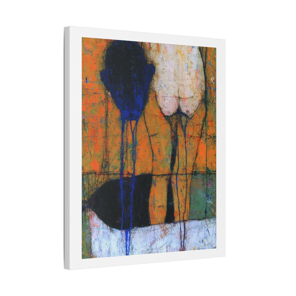 Blue, Neo-Surrealism, Art Print on Satin Canvas, Stretched