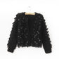 Women's Sequined Mohair Short Cardigan Sweater