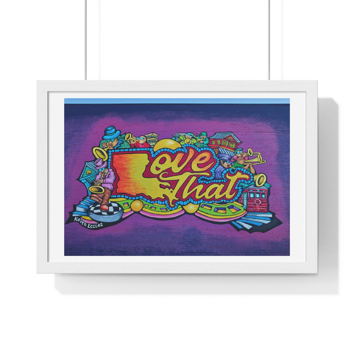 The 'Love That' Mural by Keith Eccles in Gretna, Louisiana, Framed Art Print