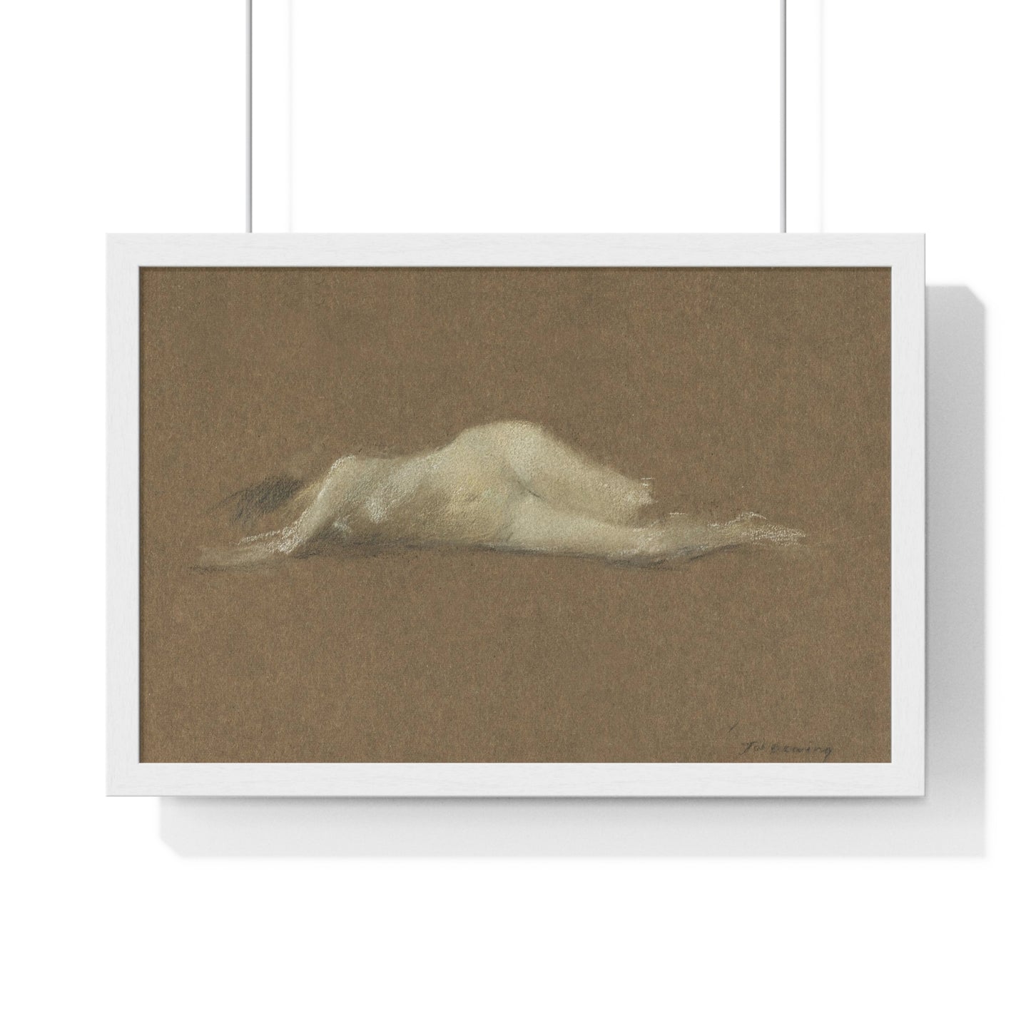 Nude Woman on Her Side by Thomas Wilmer Dewing from the Original, Framed Art Print