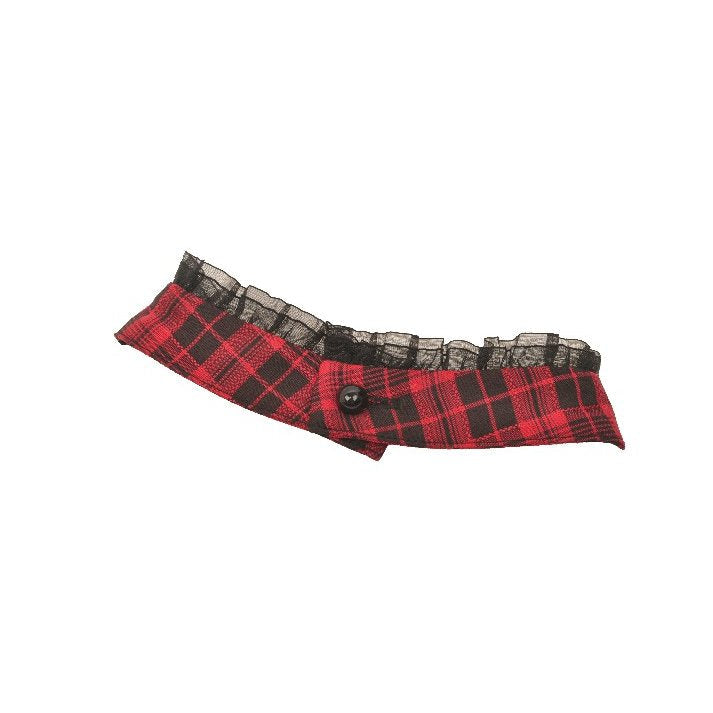 Dark in Love Rosalind Black and Red Tartan Cold Shoulder Halter Neck Dress