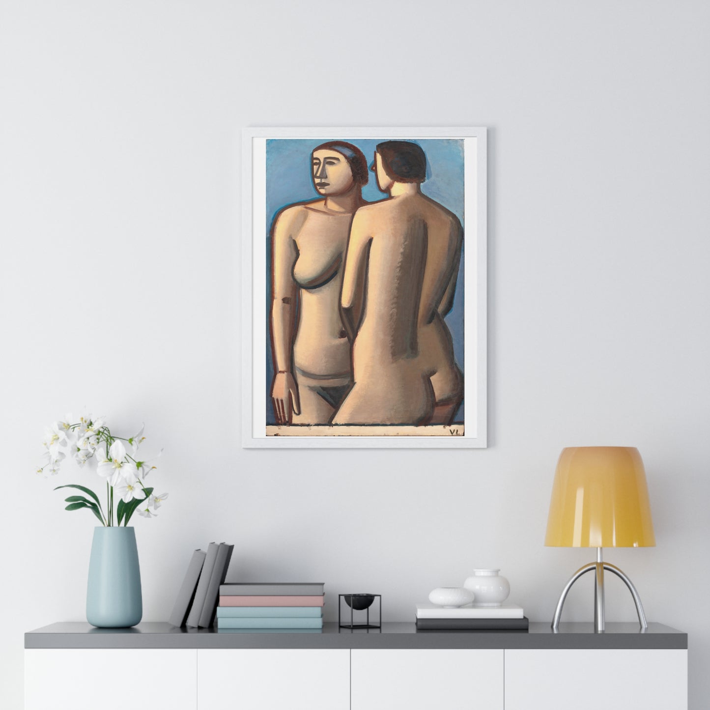 Two Female Nudes (1927) by Vilhelm Lundstrøm, from the Original, Framed Art Print