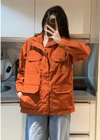 Vireous Rust Orange Lightweight Women's Jacket