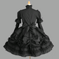 Gothic Cosplay Court Dress, Retro Lace Fluffy Sleeve Dress