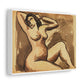 Female Nude Seated by Carl Newman Art Print on Satin Canvas, Stretched