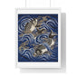 Gift Cover 'Fukusa' with Carp in Waves (Meij Period) from the Original, Framed Art Print