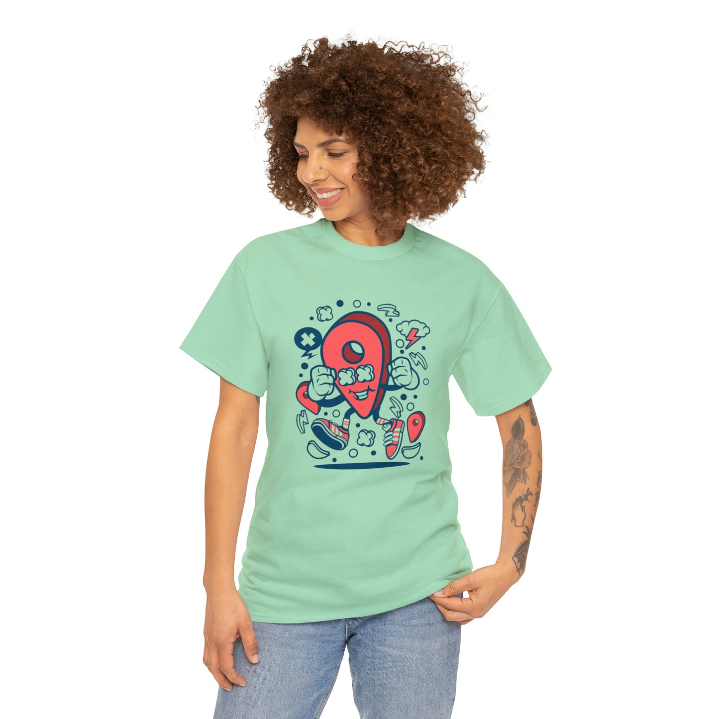 Location Geotag Cartoon T-Shirt