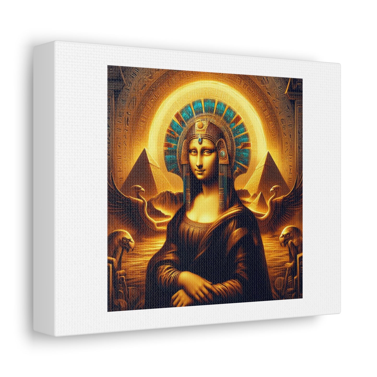 Horus Mona Lisa, Art Print 'Designed by AI' on Canvas