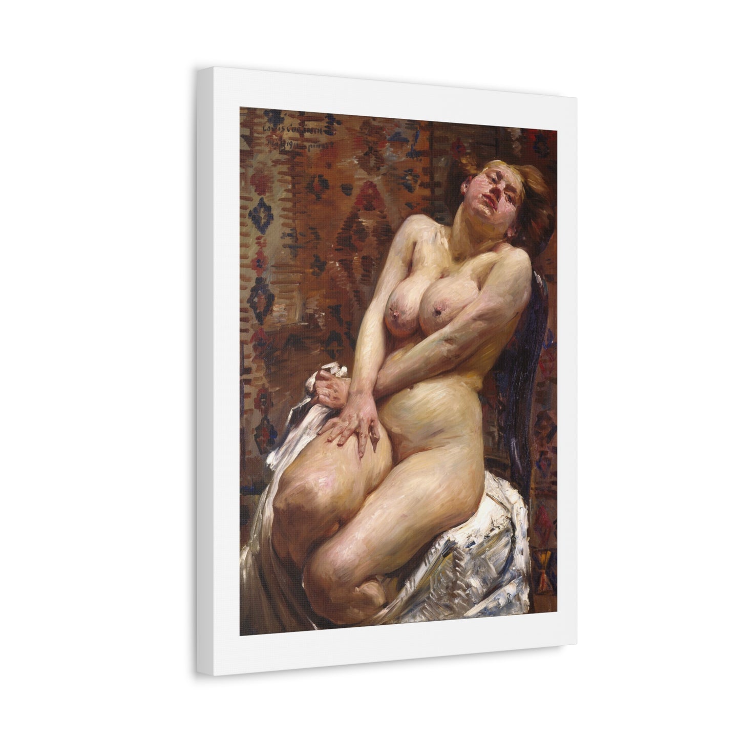 Nana, Female Nude (1911) by Lovis Corinth, from the Original, Art Print on Satin Canvas