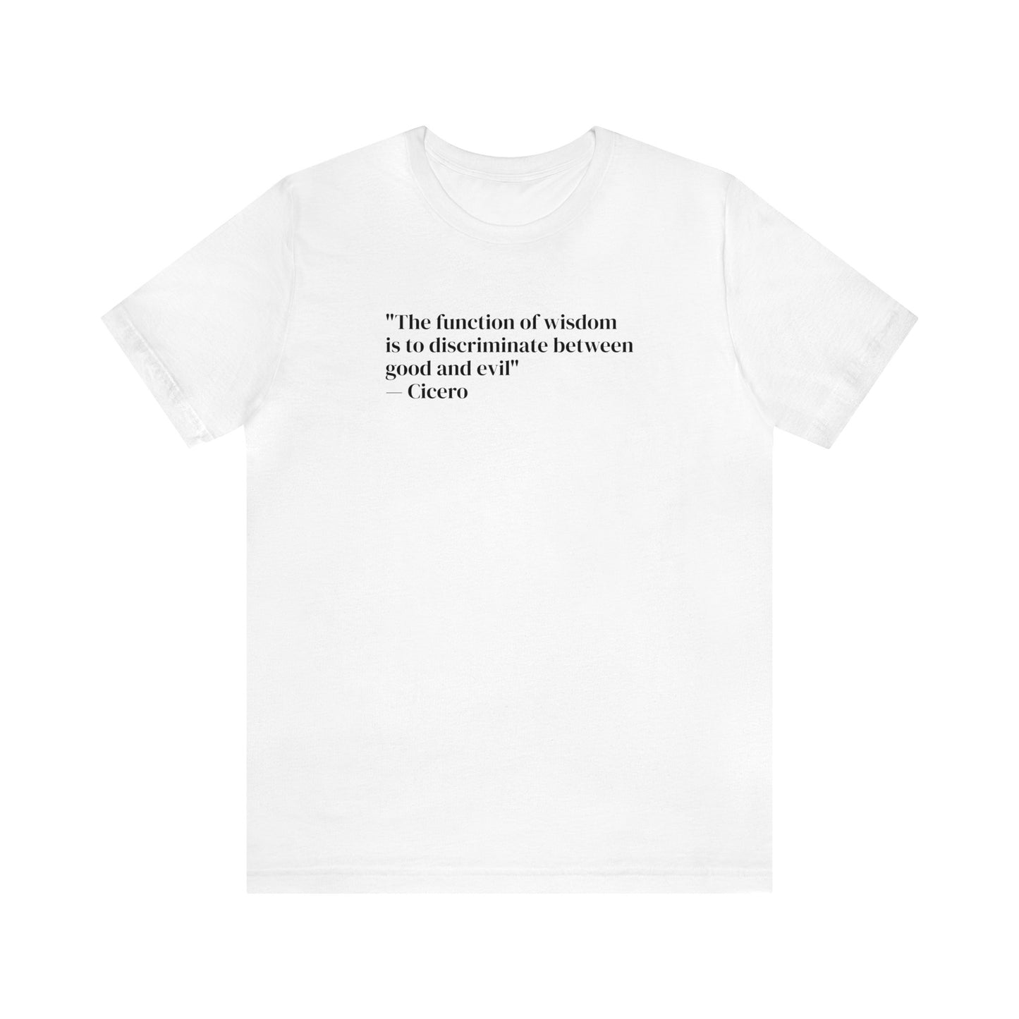 The Function of Wisdom is to Discriminate Between Good and Evil, Soft Jersey T-Shirt