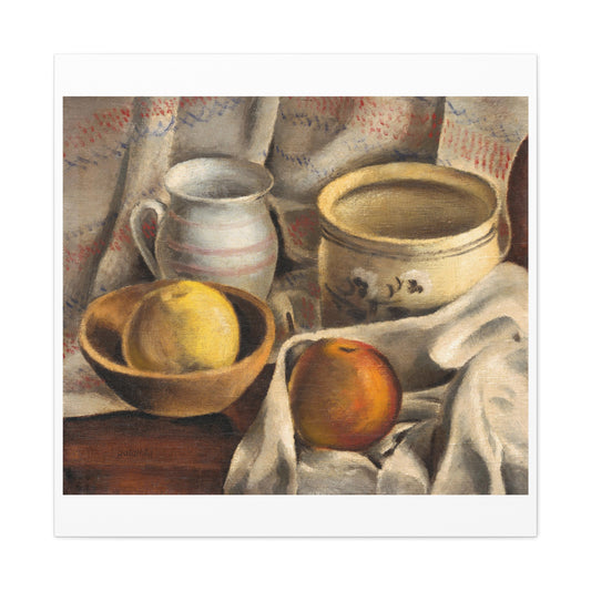 Still Life with Ceramic Pots and Apples (1925–1927) Vintage Painting by Mikulas Galanda Art Print from the Original