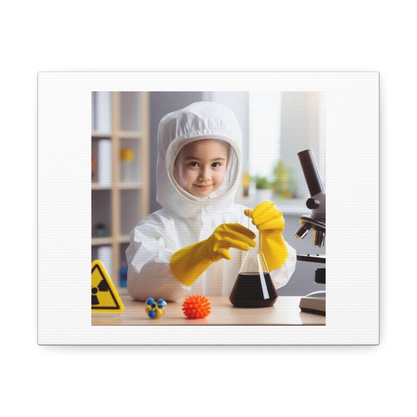 Science Girl Building Her First Nuke For a School Project and Will Test It Later Today 'Designed by AI' Art Print on Canvas