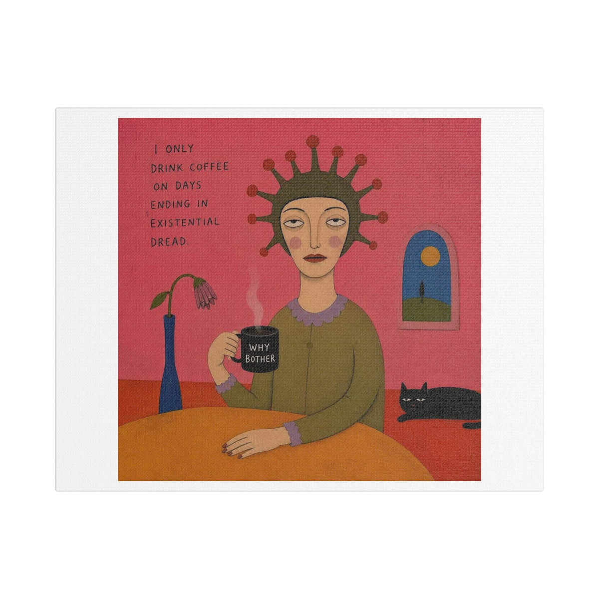 Why Bother? Cartoon Art Print on Canvas