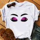 Lips and Lashes Design Women's Fashion T-Shirt