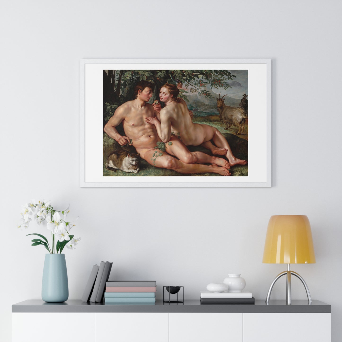 The Fall of Man (1616) by Hendrick Goltzius, from the Original, Framed Print