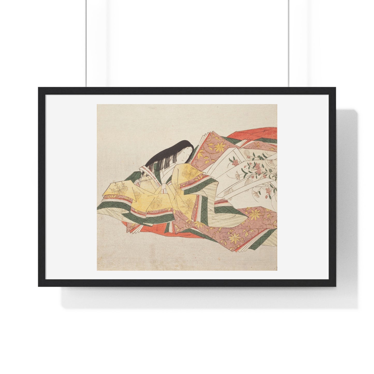 Poetess (1801) by Chobunsai Eishi from the Original, Framed Art Print