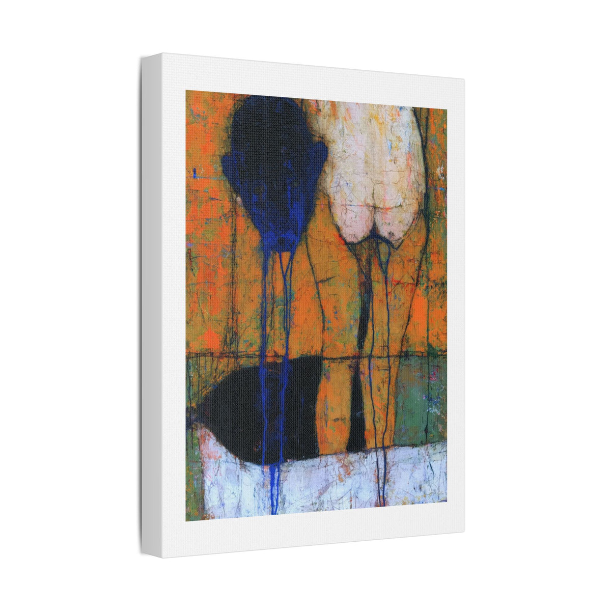 Blue, Neo-Surrealism, Art Print on Satin Canvas, Stretched