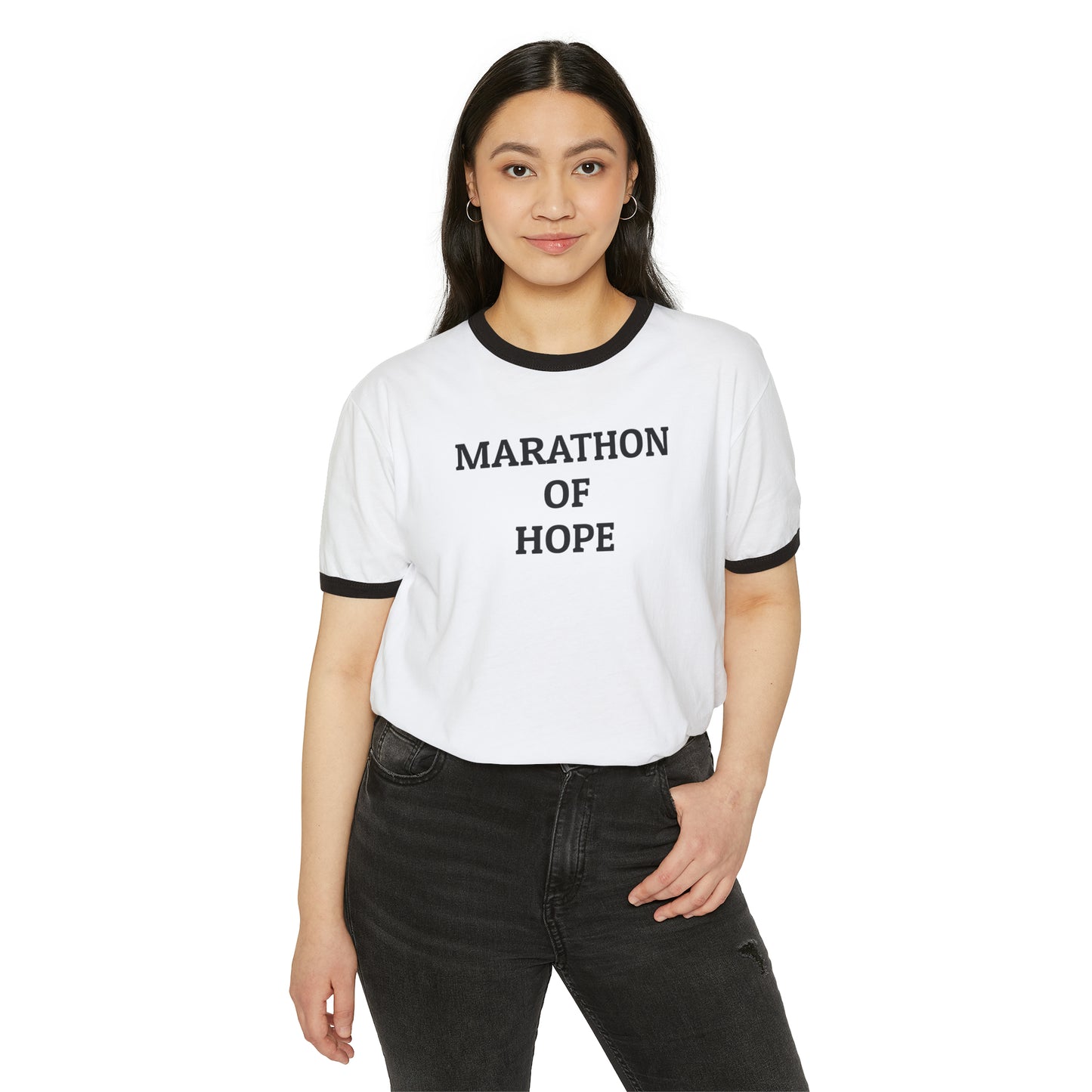'Marathon of Hope' Cotton Ringer T-Shirt, In Honour of Marathon Runner Terry Fox