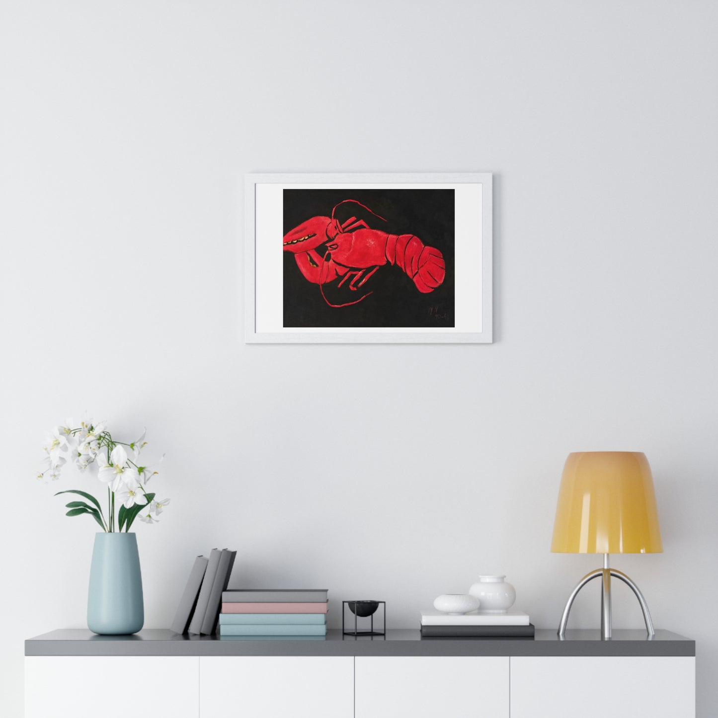 Lobster on Black Background (1940–1941) by Marsden Hartley, from the Original, Framed Art Print