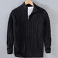 Vireous Classic Cable Knit Zip-Up Men’s Sweater