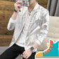 Men's Baggy Glossy Bomber Jacket, Singer Performance Wear