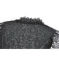 Black Floral Lace High-Neck Gothic Shoulder-Mantle Corset Top