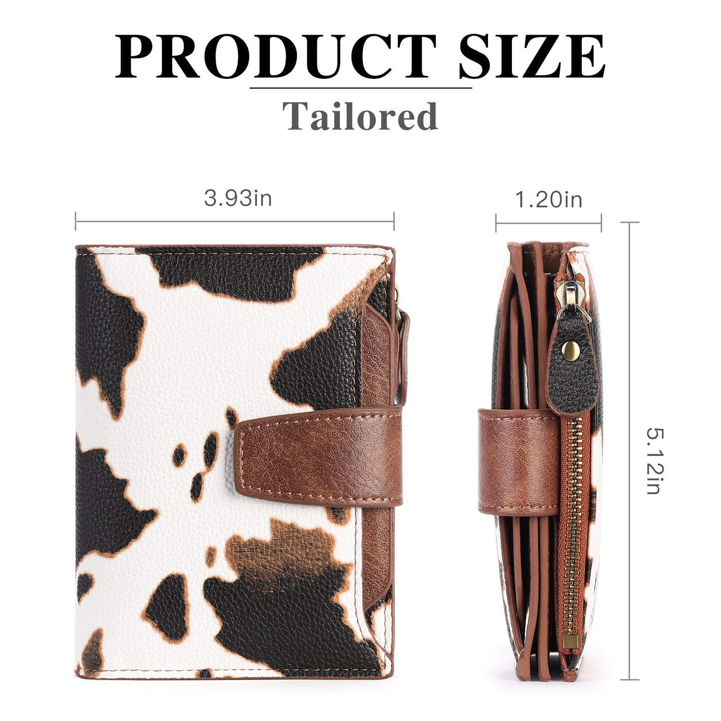 Cowhide Print Women's Short Leather Wallet