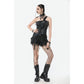 Dark in Love Vespera One-Shoulder Spiked Faux Leather Corset Top