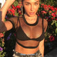 Women's Urban Style Sheer Fishhet Mesh Crop Top