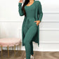 Vireous Casual Women's Jumpsuit Set with High-Waist Drawstring Pants