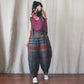 Women's Fashion Patchwork Linen Arty Suspender Pants