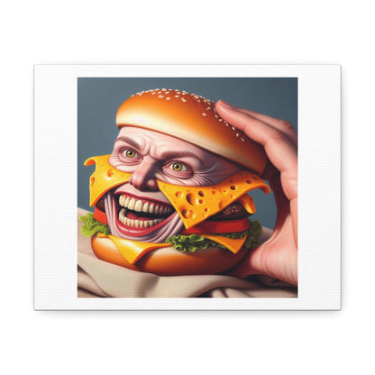 New Horror Movie 'Burger Man' Just Dropped, Art Print 'Designed by AI' on Canvas