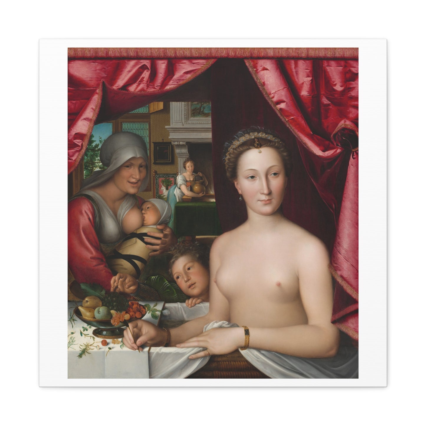 A Lady in Her Bath (circa 1571) by François Clouet, from the Original, Art Print on Canvas