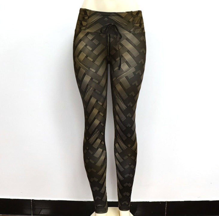 Barbarella Leggings, High Waist 'Iron Weave' Design Workout Pants