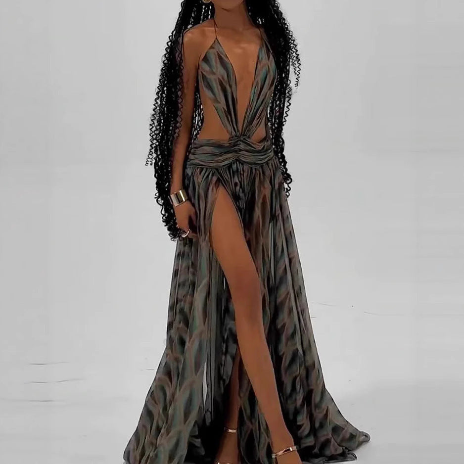 Vireous Women's Summer Hollow-Out Camisole Long Dress