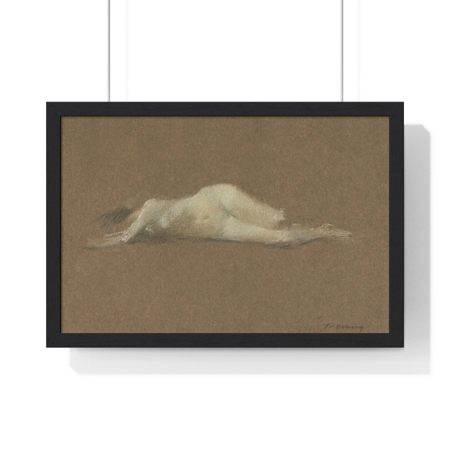 Nude Woman on Her Side by Thomas Wilmer Dewing from the Original, Framed Art Print