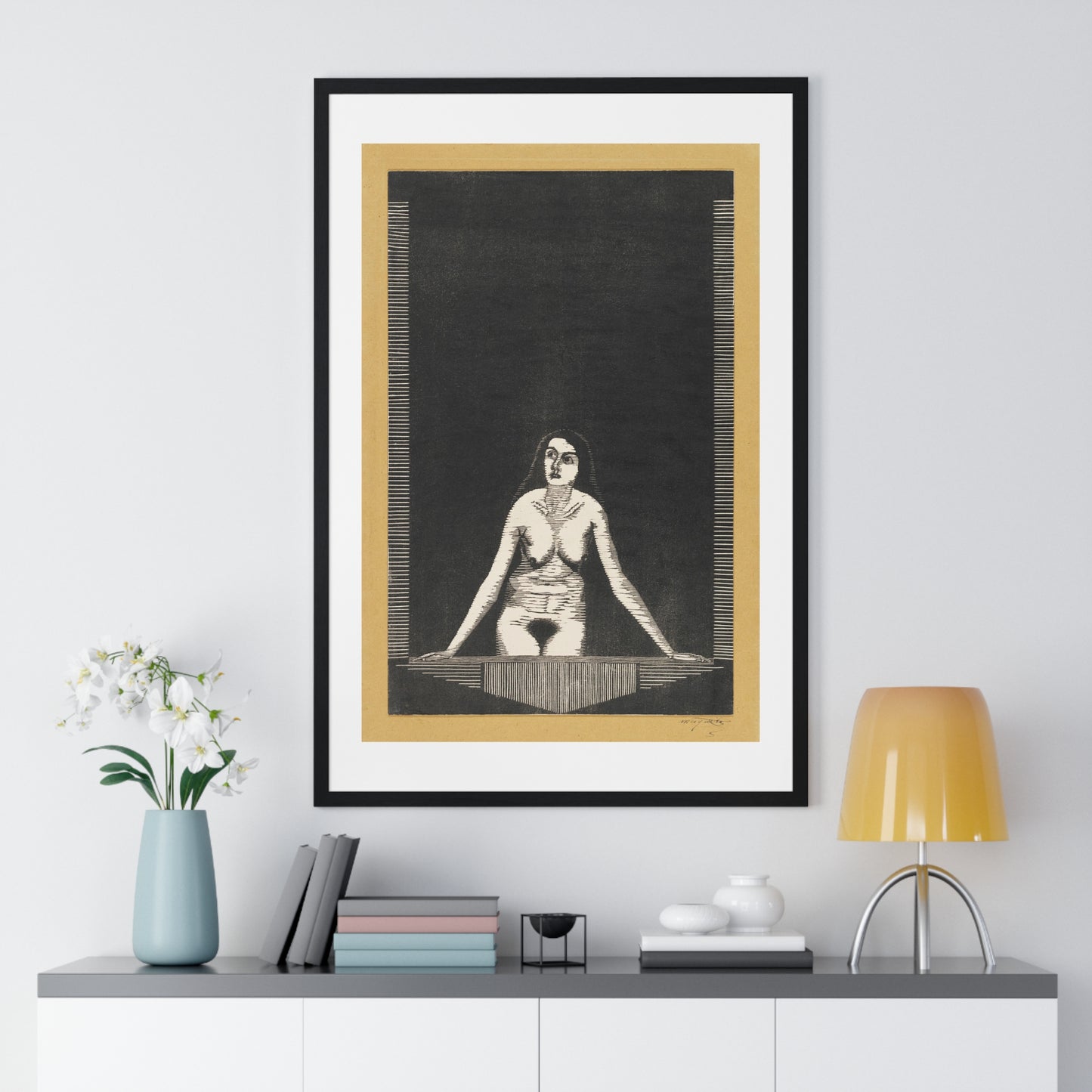 Female Nude at the Window 'Vrouwelijk Naakt bij Venster' (1920) by Samuel Jessurun de Mesquita, from the Original, Framed Art Print