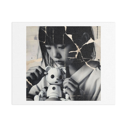 Twisted Vintage Japanese Portrait Photorealism III, Art Print 'Designed by AI' on Canvas