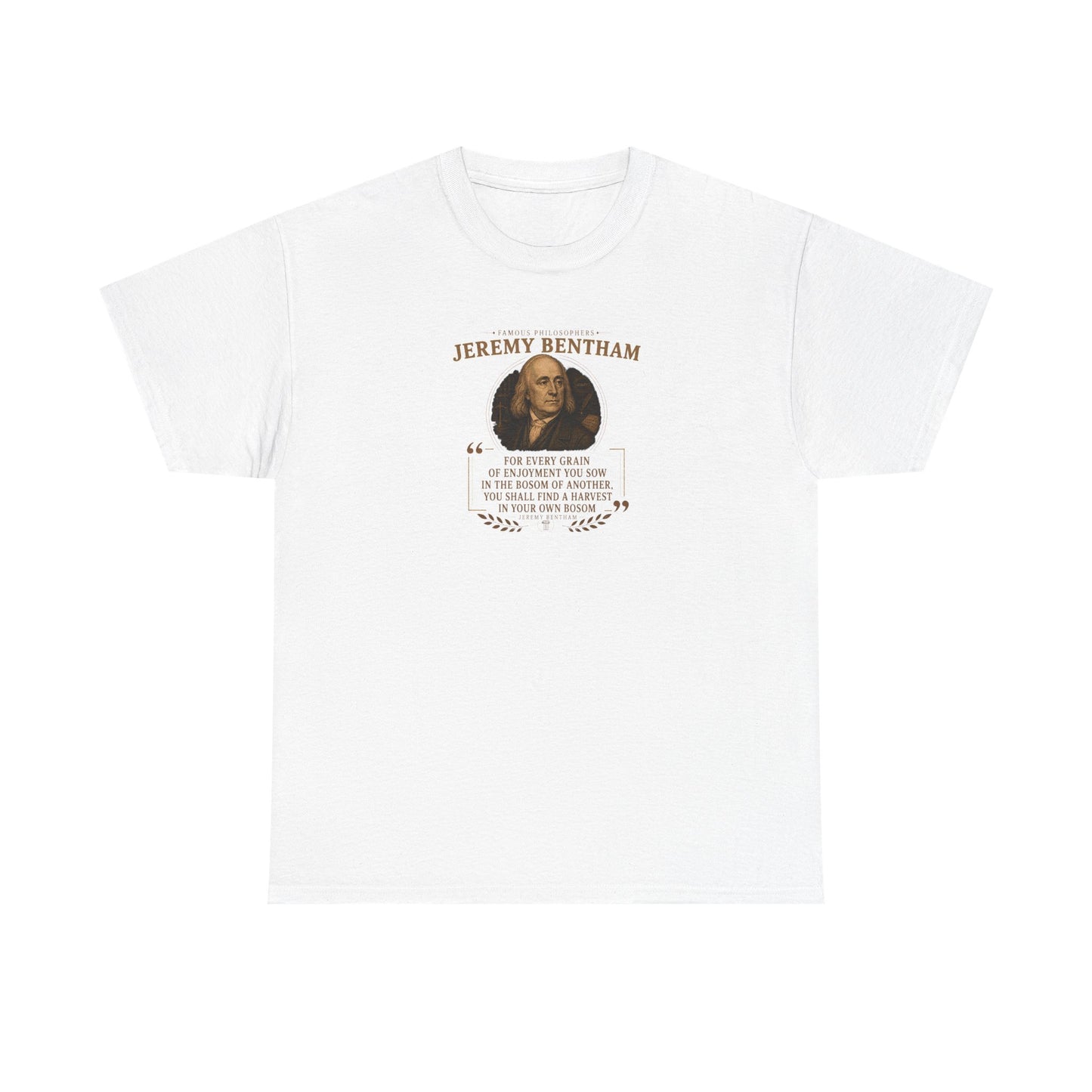 Jeremy Bentham on Altruism and Society, Philosophy Tribute T-Shirt