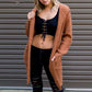 Vireous Women's Adjustable-Size Hooded Fashion Long Cardigan