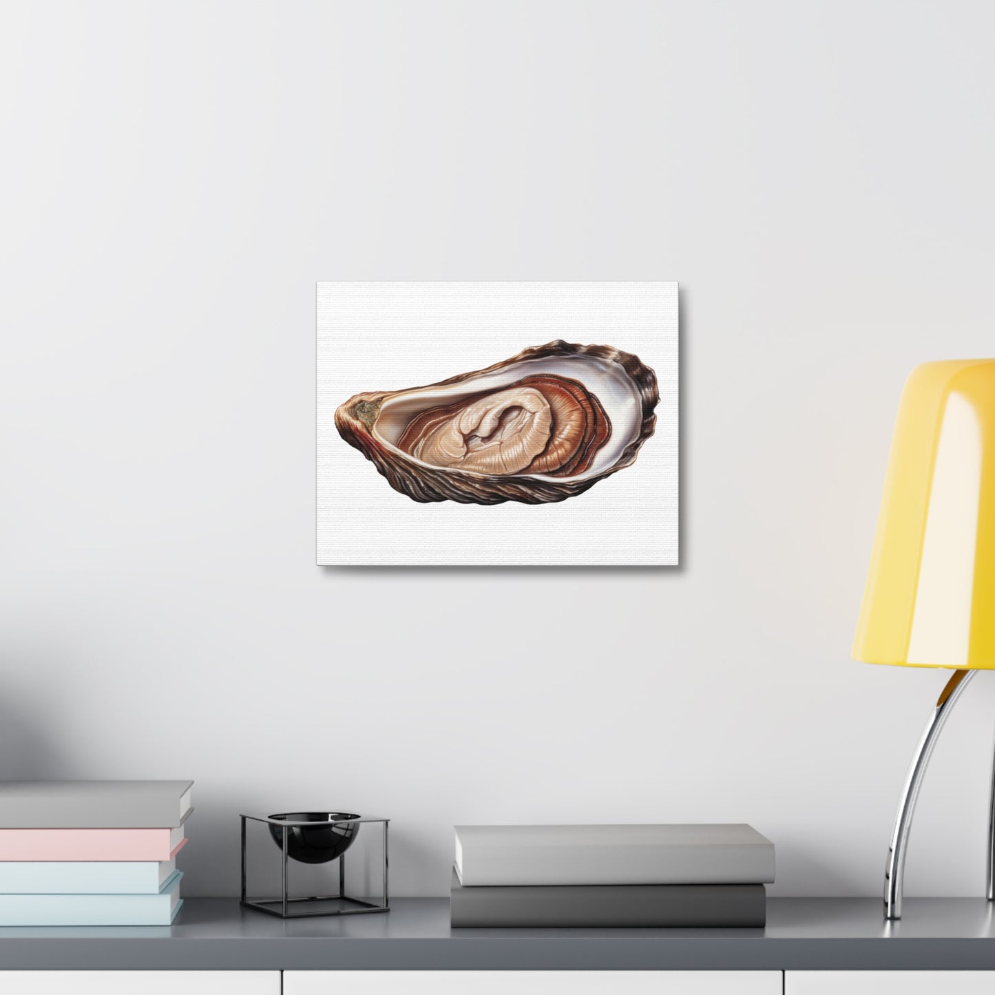 Jewellery Oyster Clam Invertebrate Art Print on Satin Canvas, Stretched