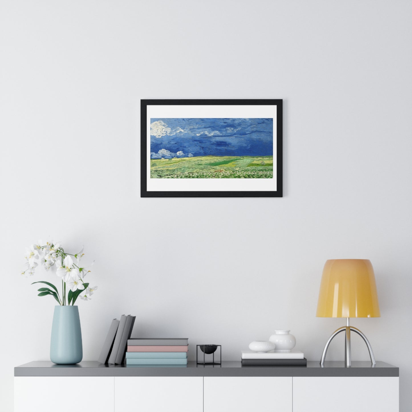 Wheatfield Under Thunderclouds (1890) by Vincent Van Gogh, from the Original, Framed Art Print