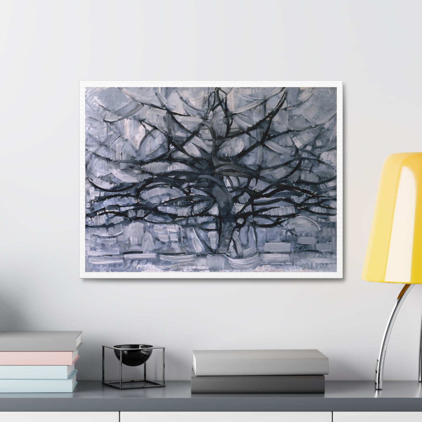 Gray Tree (1911) by Piet Mondrian, from the Original, Art Print on Canvas