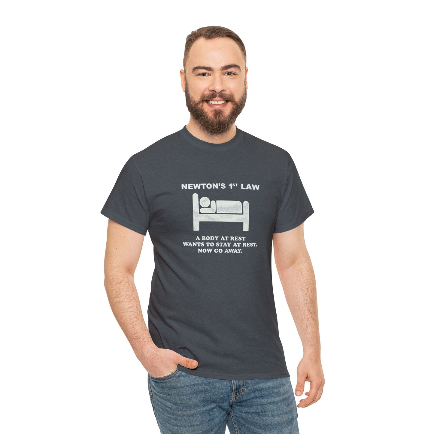 Isaac Newton's First Law of Motion Funny T-Shirt